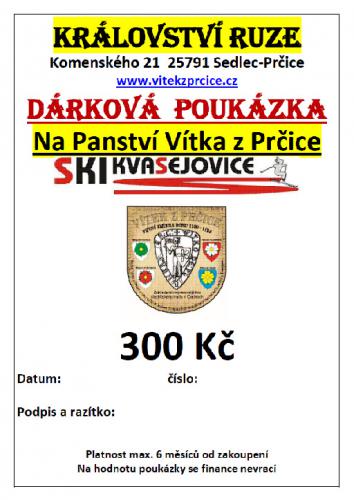 Dárková poukázka na SKI Kvasejovice - 300 Kè