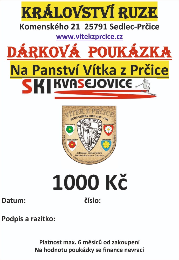 Dárková poukázka na SKI Kvasejovice - 1 000 Kè - zvìtšit obrázek