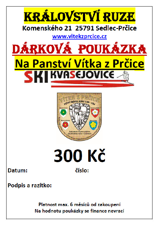 Dárková poukázka na SKI Kvasejovice - 300 Kè - zvìtšit obrázek